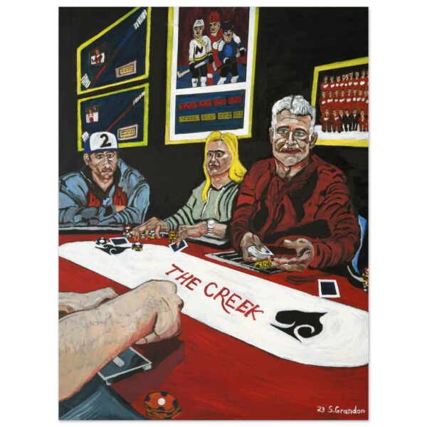 Red Poker Table - Museum-Quality Matte Paper Poster 75x100 cm / 30x40″