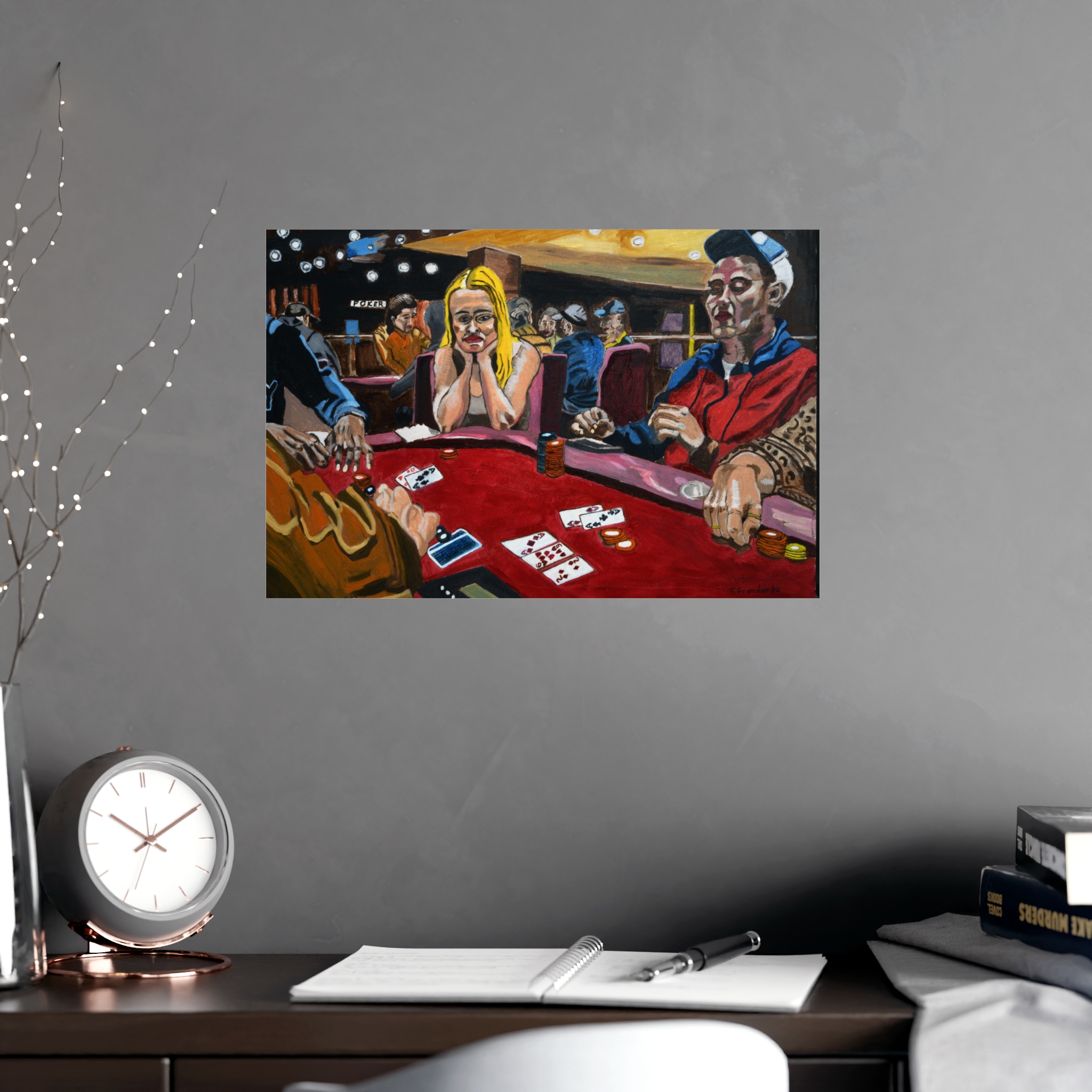 Casino Poker Night Matte Poster — Retro Gambling Art (Originally painted on canvas) - Image 2