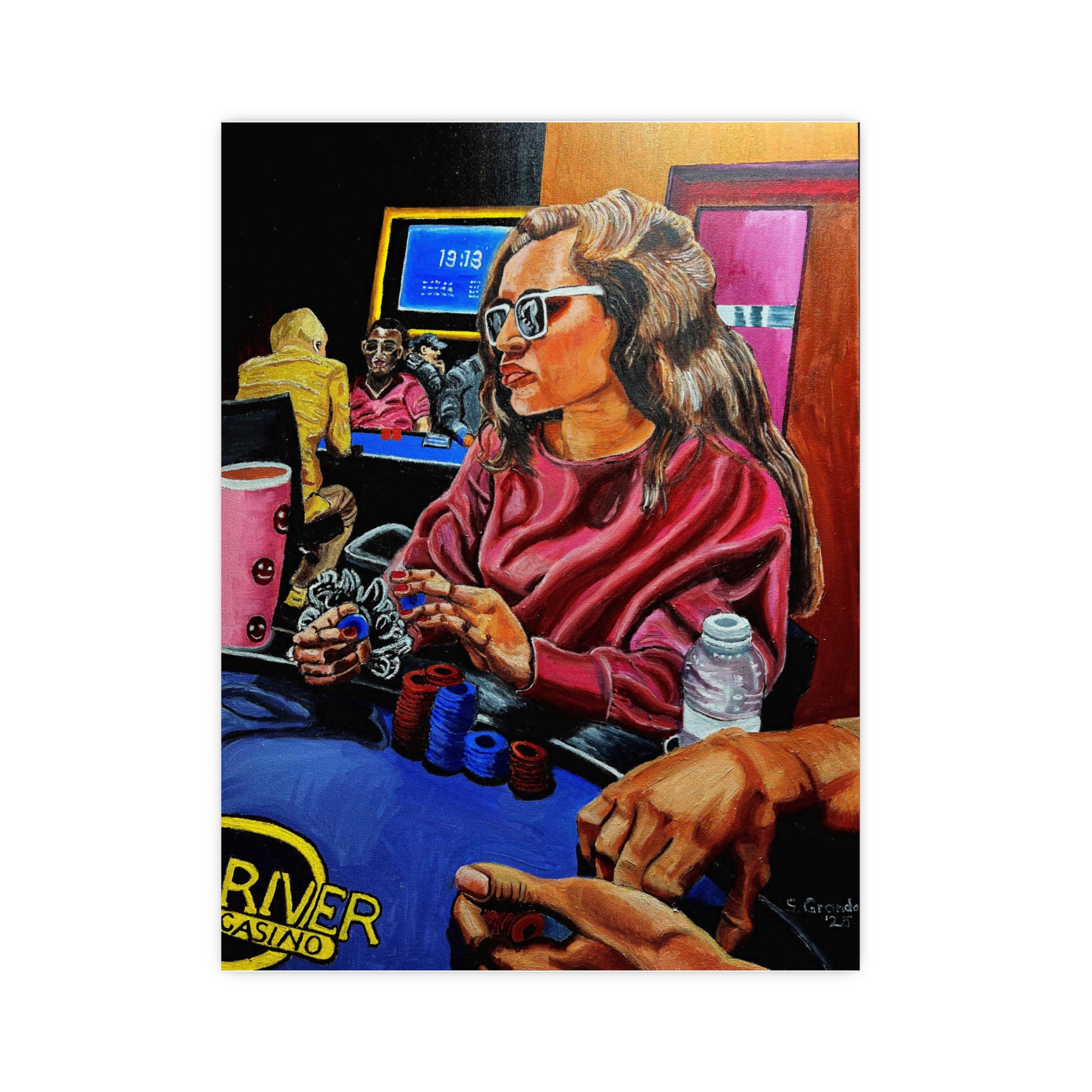Poker Night Woman — Matte Art Poster (Stanley Grandon)