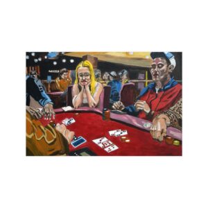Casino Poker Night Matte Poster — Retro Gambling Art (Originally painted on canvas)