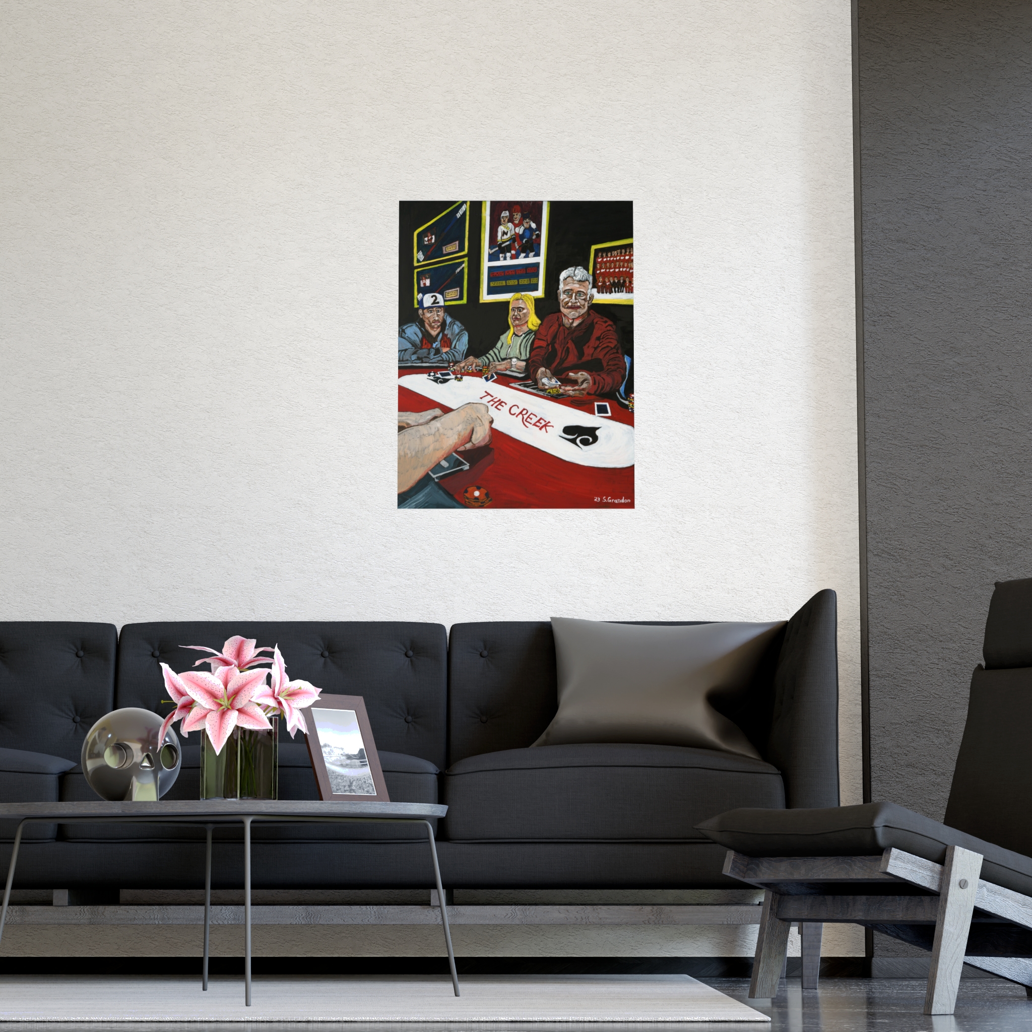 Poker Night Matte Art Poster — "The Creek" Vertical Print - Image 3