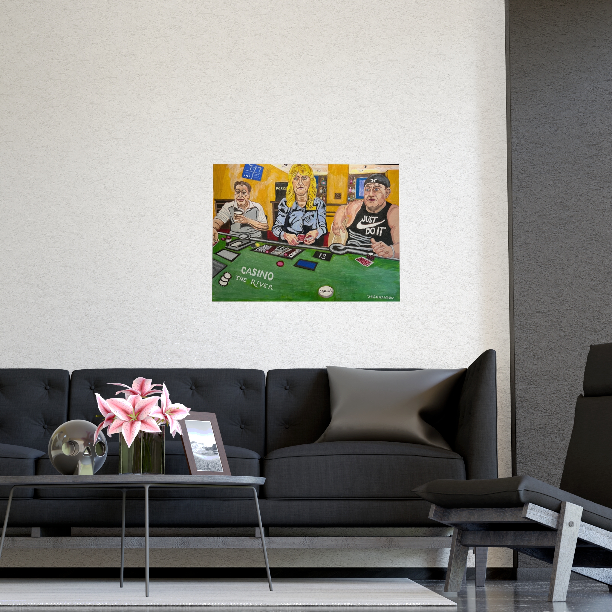Casino The River — Matte Art Poster — Stanley Grandon Poker Painting - Image 3