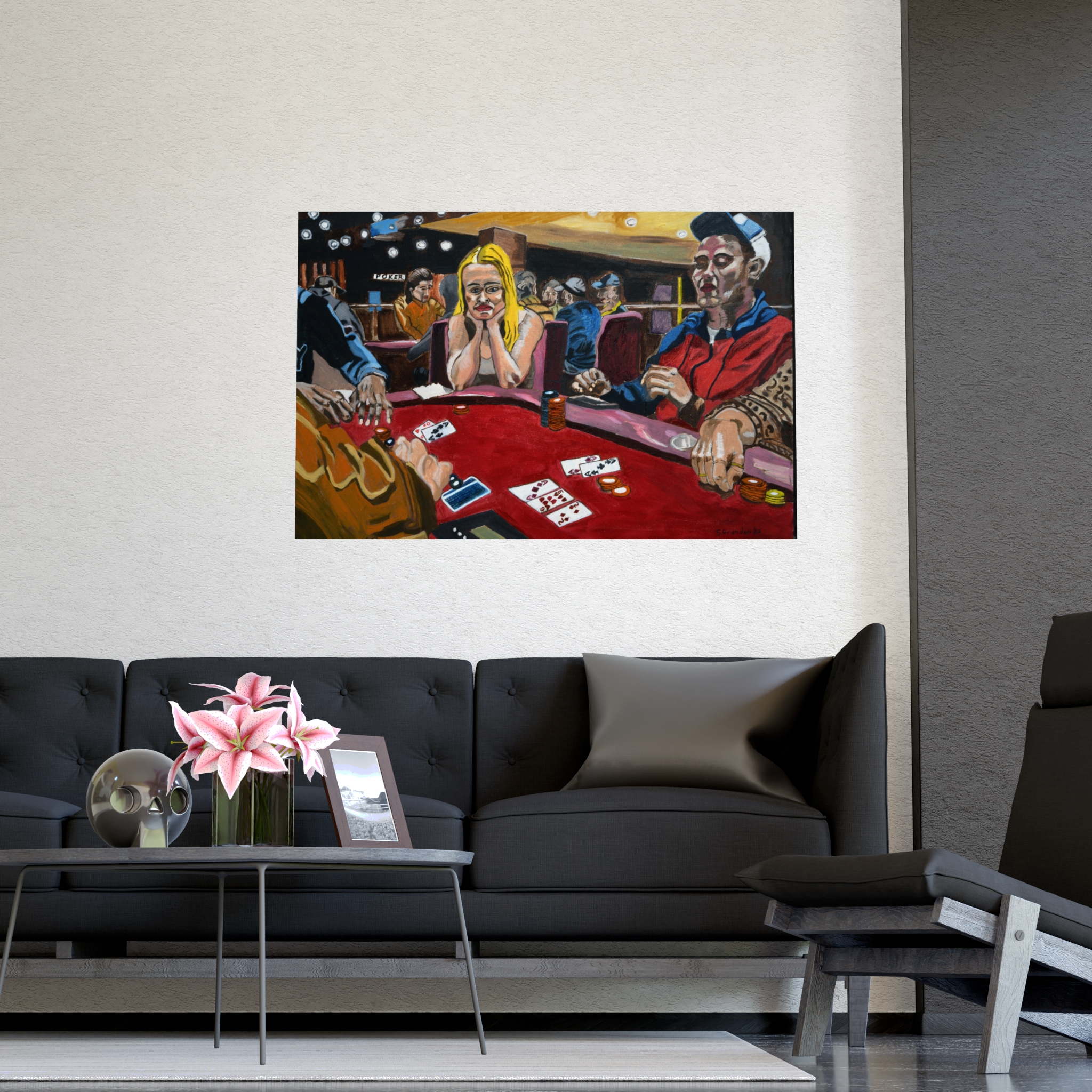 Casino Poker Night Matte Poster — Retro Gambling Art (Originally painted on canvas) - Image 6