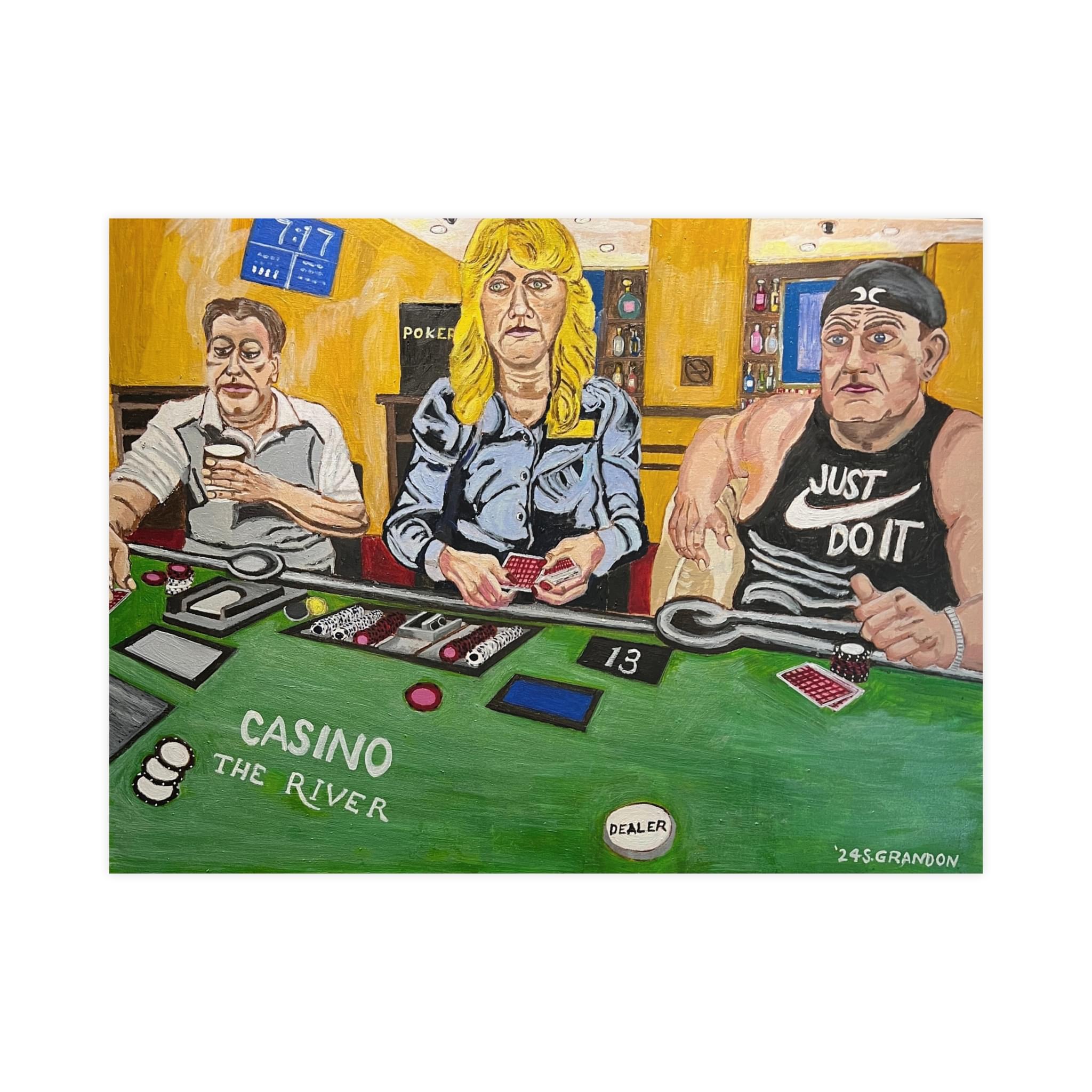 Casino The River — Matte Art Poster — Stanley Grandon Poker Painting