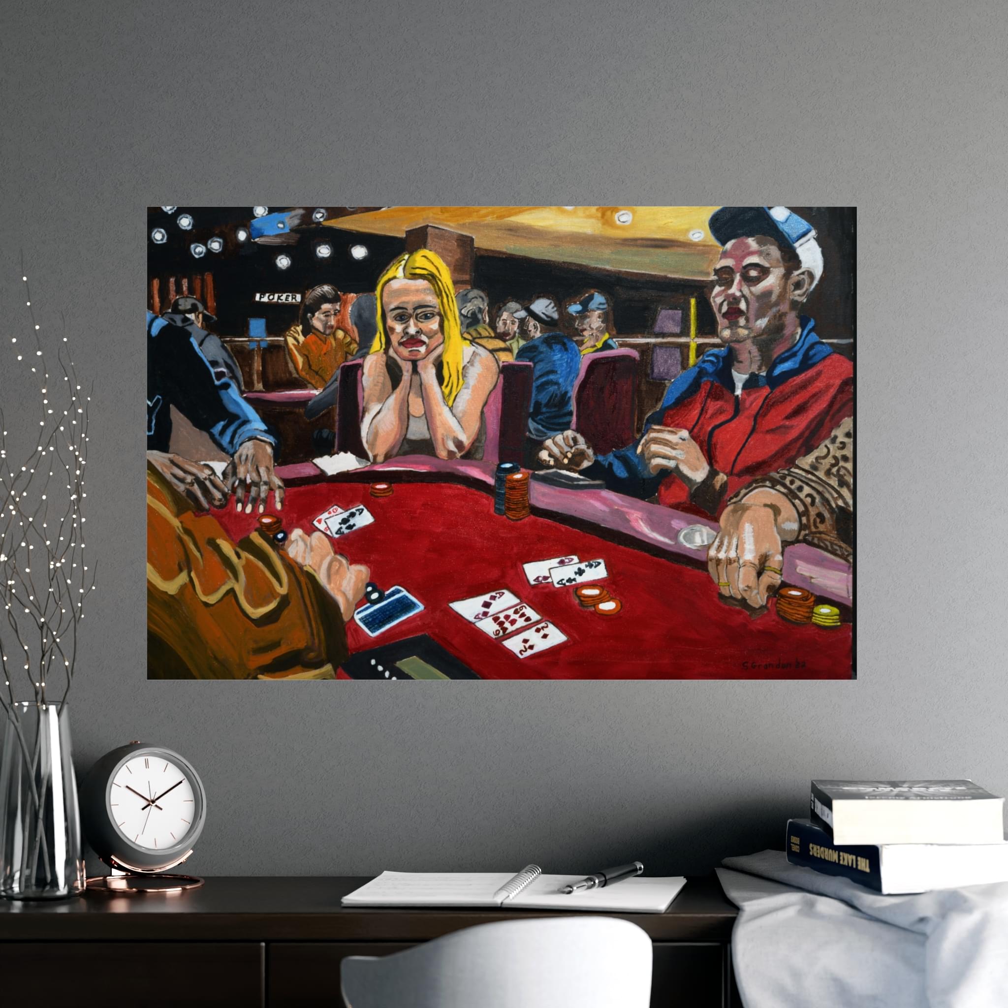 Casino Poker Night Matte Poster — Retro Gambling Art (Originally painted on canvas) - Image 5