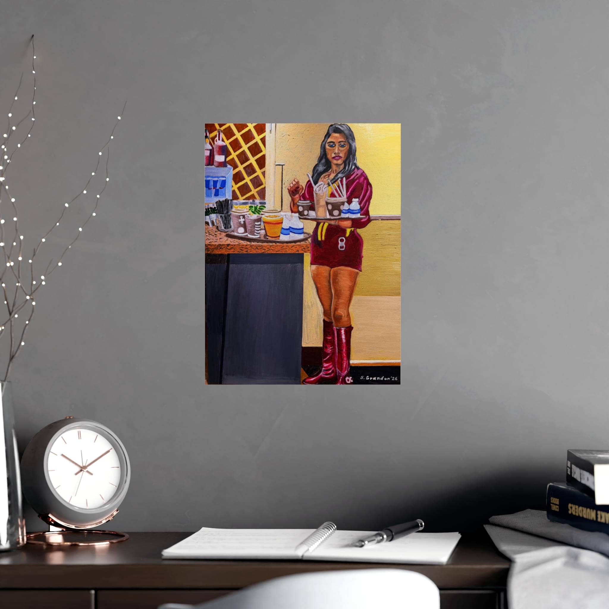Poker Diner Waitress Matte Poster — Retro Casino Art Print (Vertical & Horizontal) - Image 6