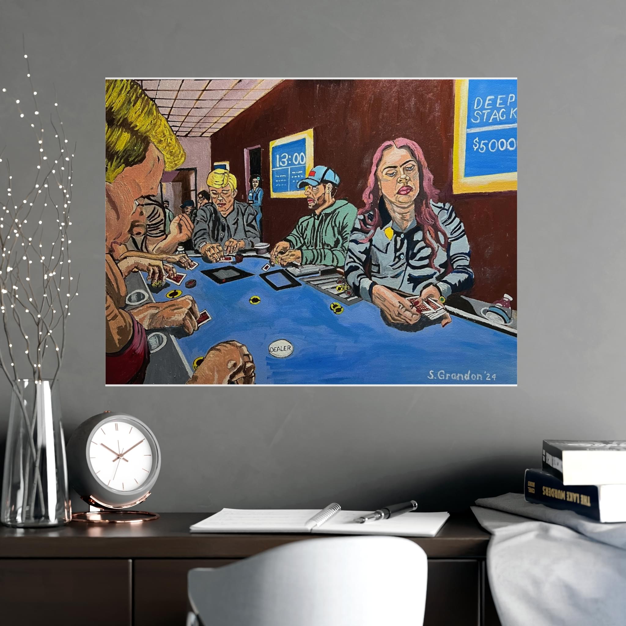 Poker Night Matte Poster — 'Poker Hands' Casino Table Art Print — Gallery-Quality Stanley Grandon Oil Reproduction - Image 2