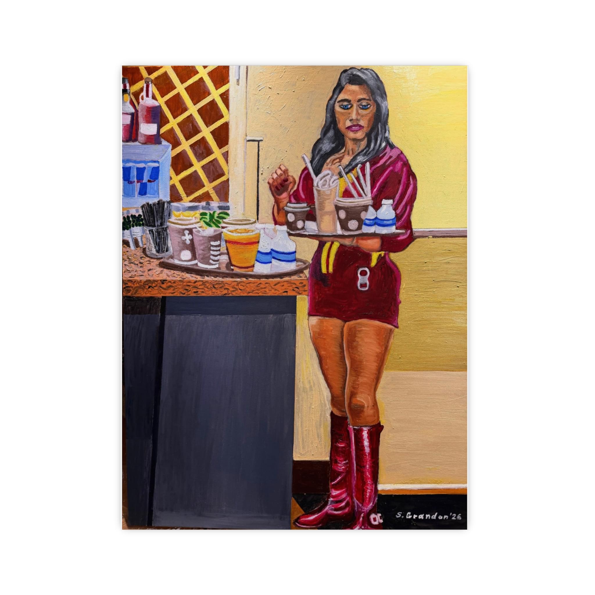 Copy of Poker Diner Waitress Matte Poster — Retro Casino Art Print (Vertical & Horizontal) - Image 4