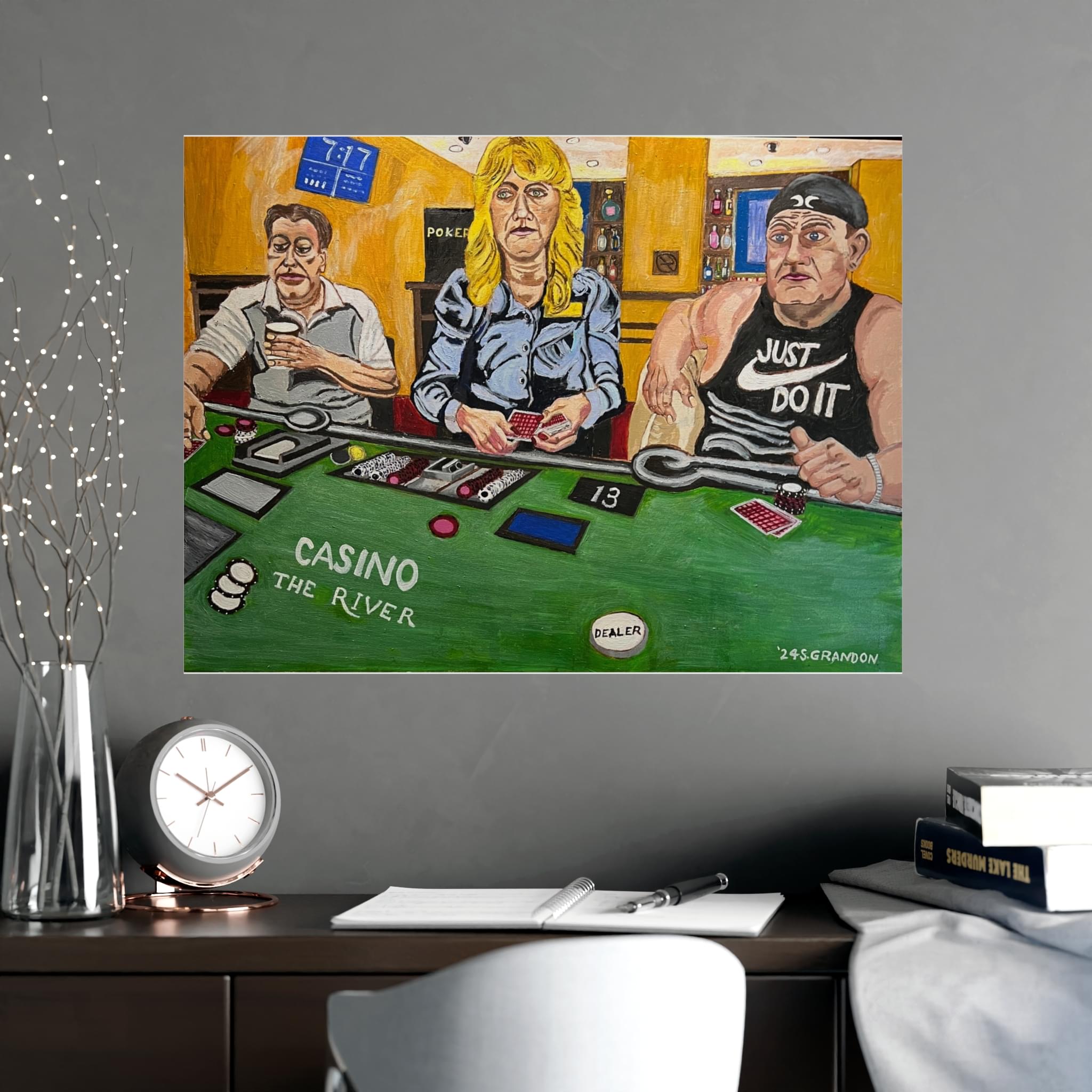 Casino The River — Matte Art Poster — Stanley Grandon Poker Painting - Image 2
