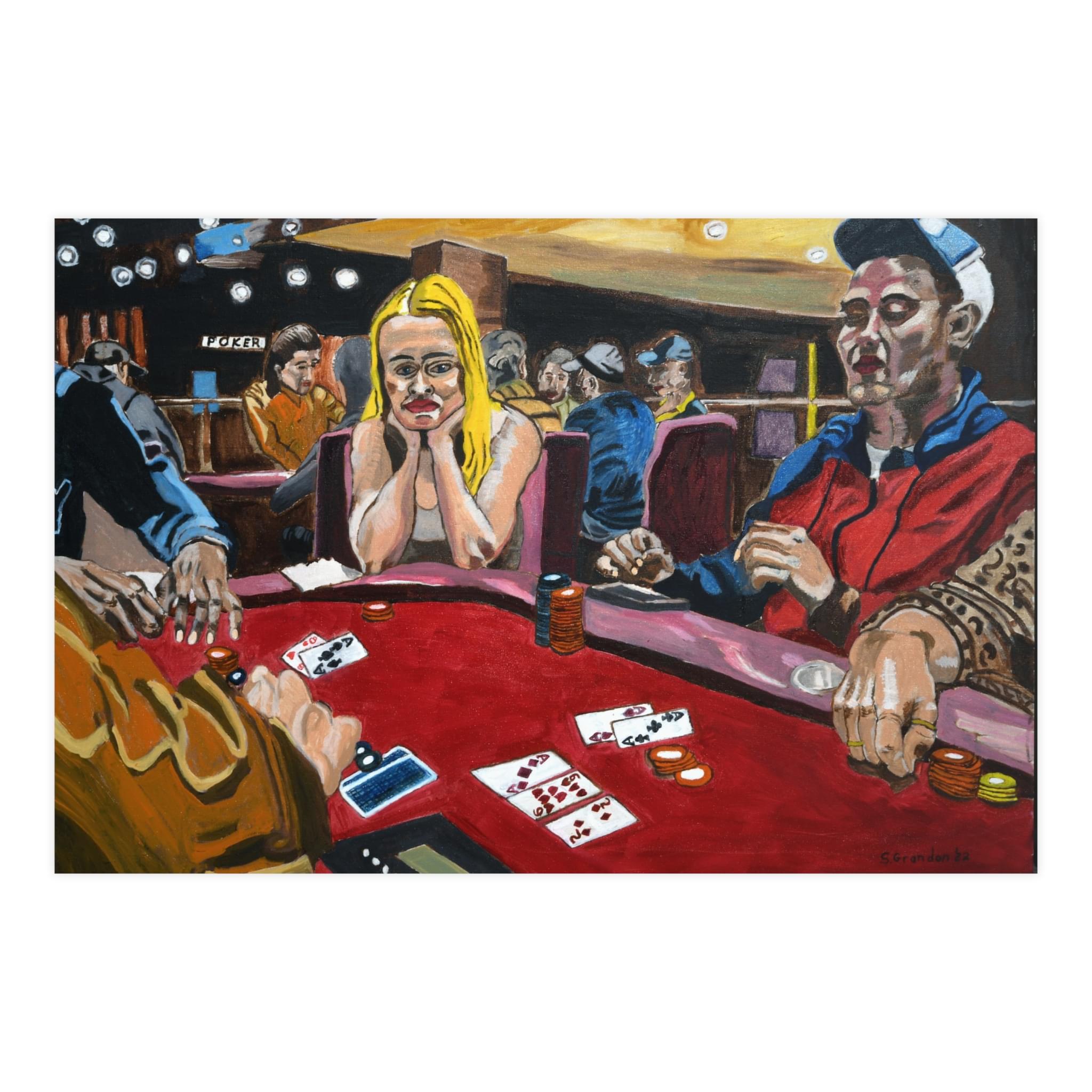 Casino Poker Night Matte Poster — Retro Gambling Art (Originally painted on canvas) - Image 4