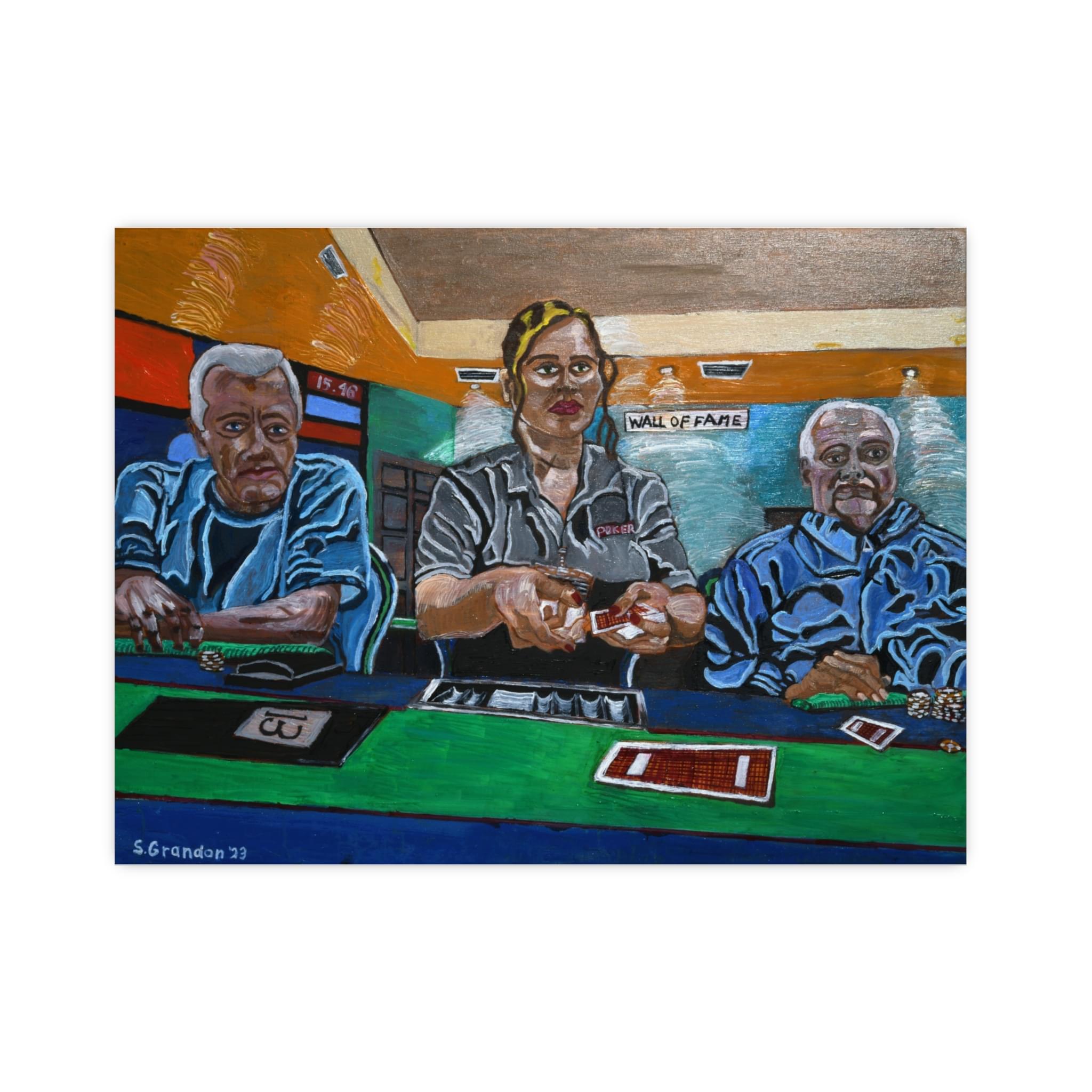 Vintage Poker Table Art Poster — 'Poker Face' Oil Reproduction Matte Print - Image 4