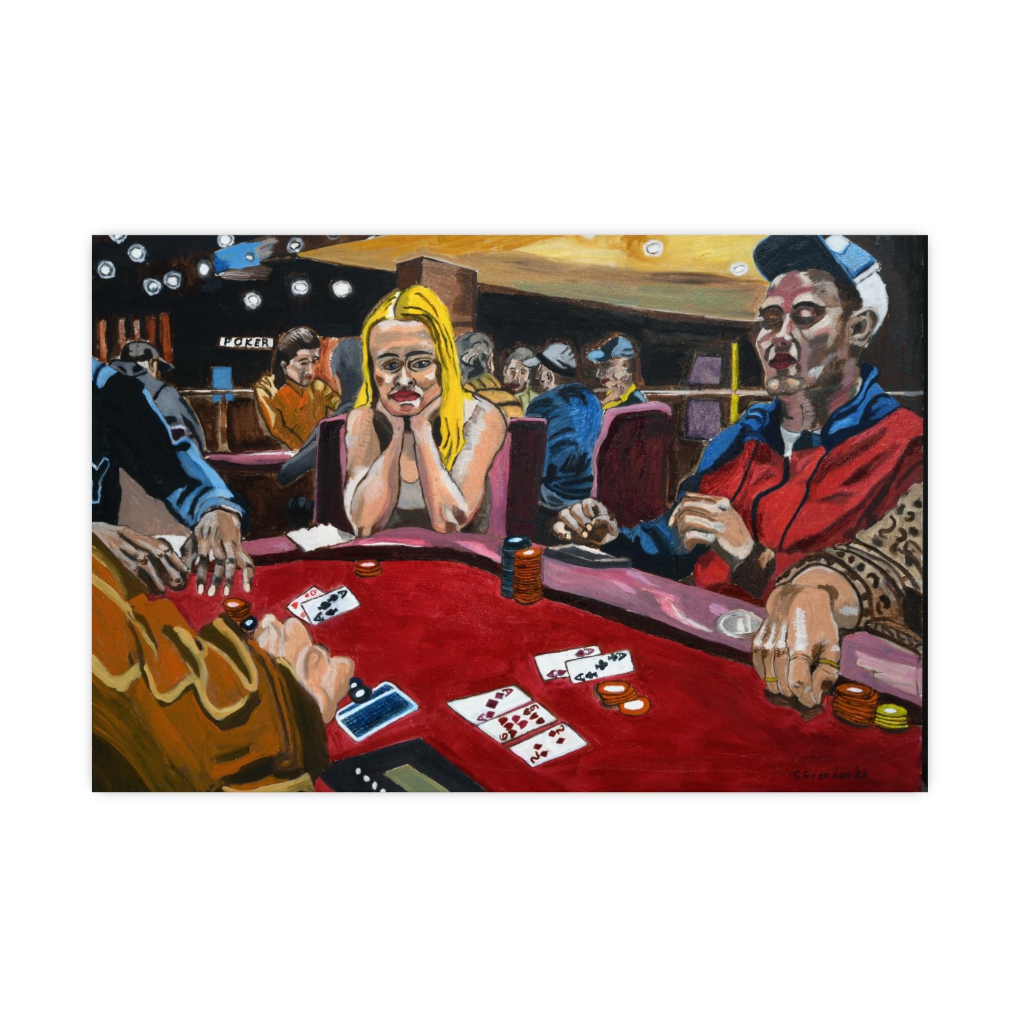 Casino Poker Night Matte Poster — Retro Gambling Art (Originally painted on canvas) - Image 7
