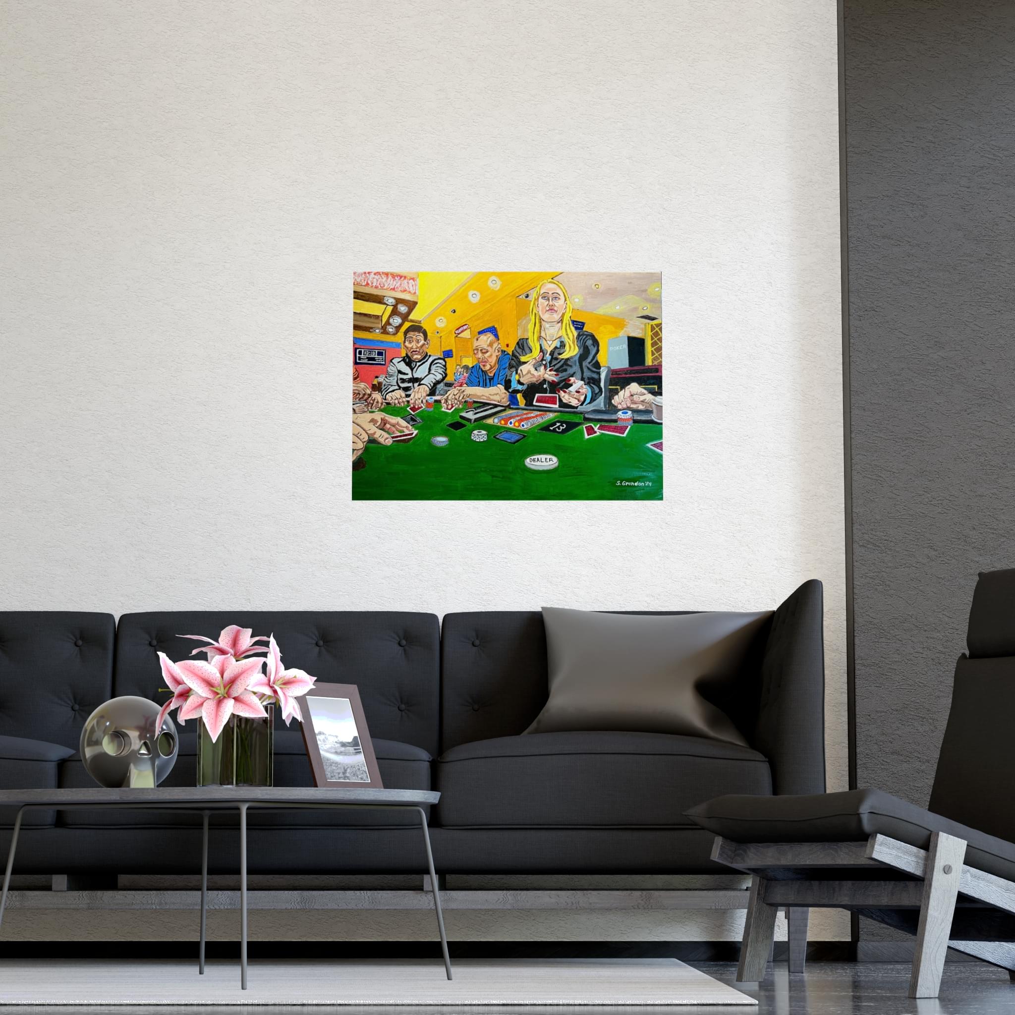 Casino Poker Table Matte Poster — Vibrant Gambling Scene Wall Art - Image 3
