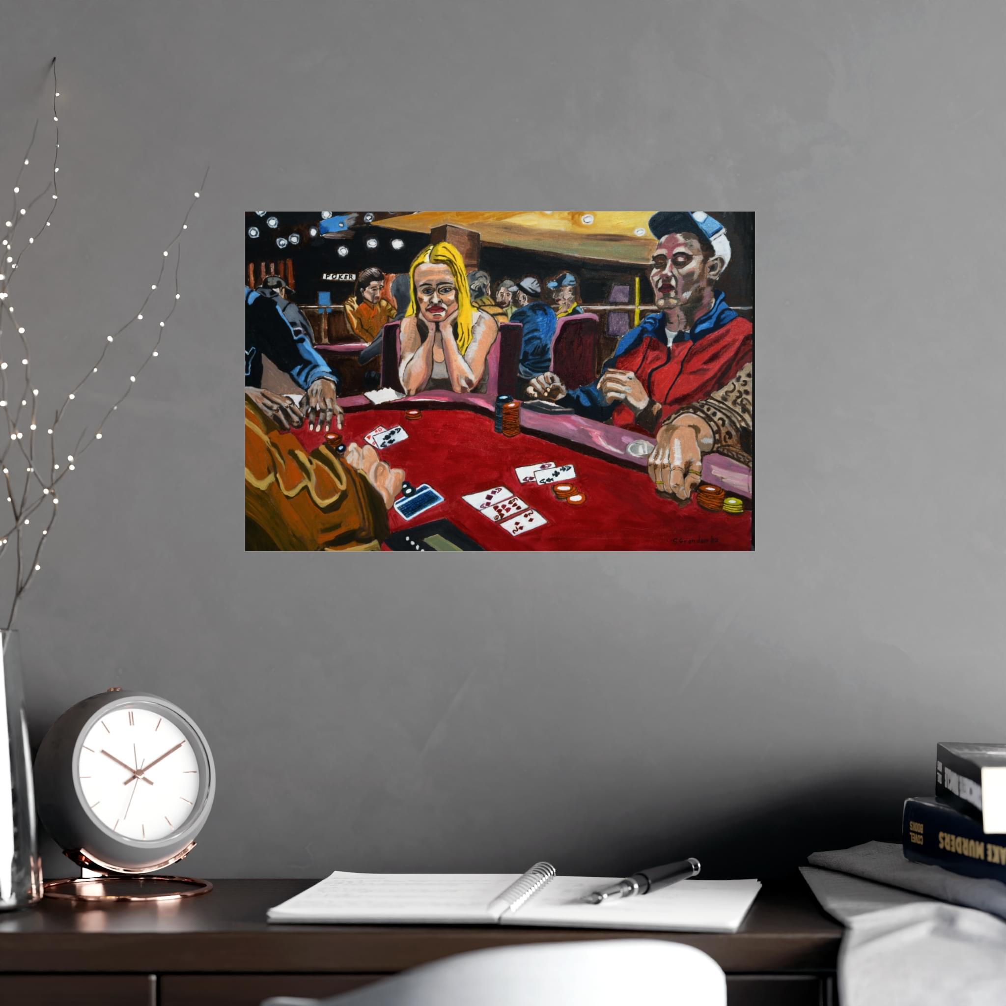 Casino Poker Night Matte Poster — Retro Gambling Art (Originally painted on canvas) - Image 2