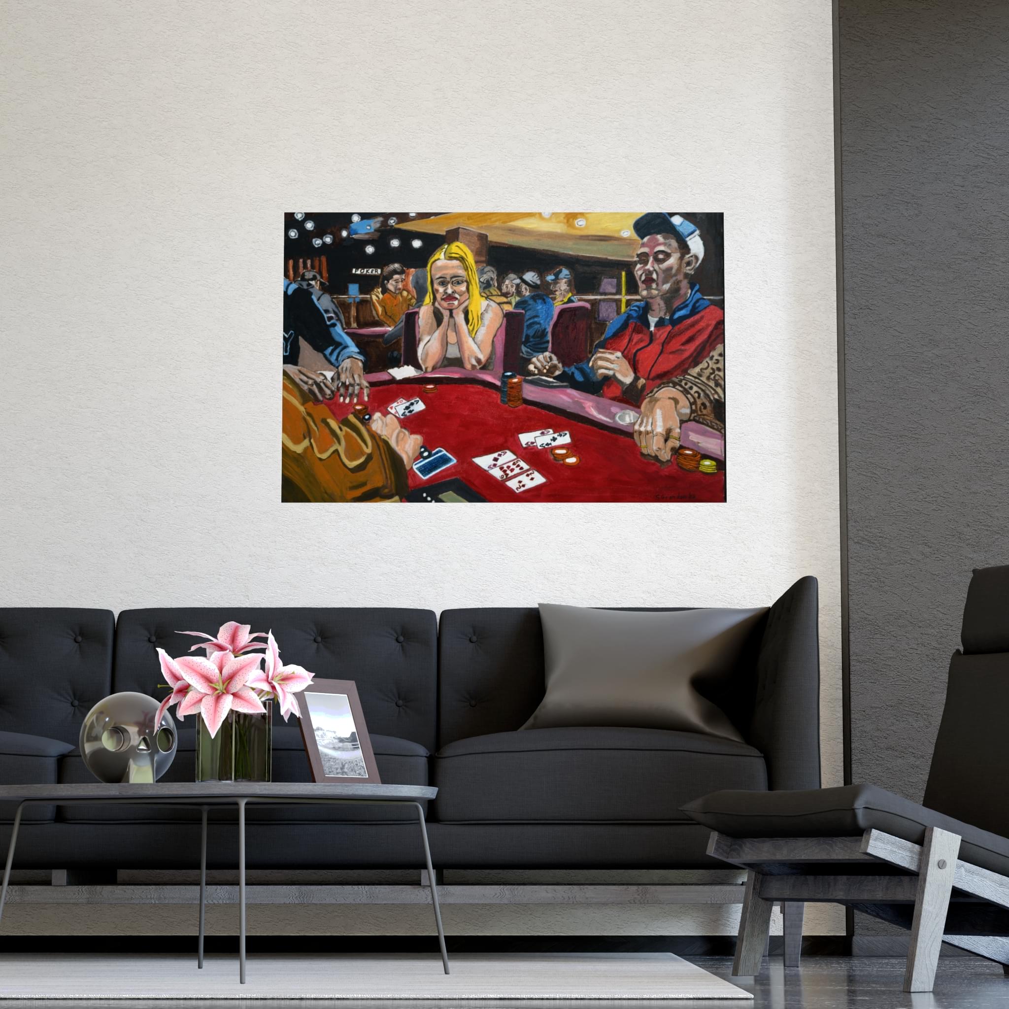 Casino Poker Night Matte Poster — Retro Gambling Art (Originally painted on canvas) - Image 11