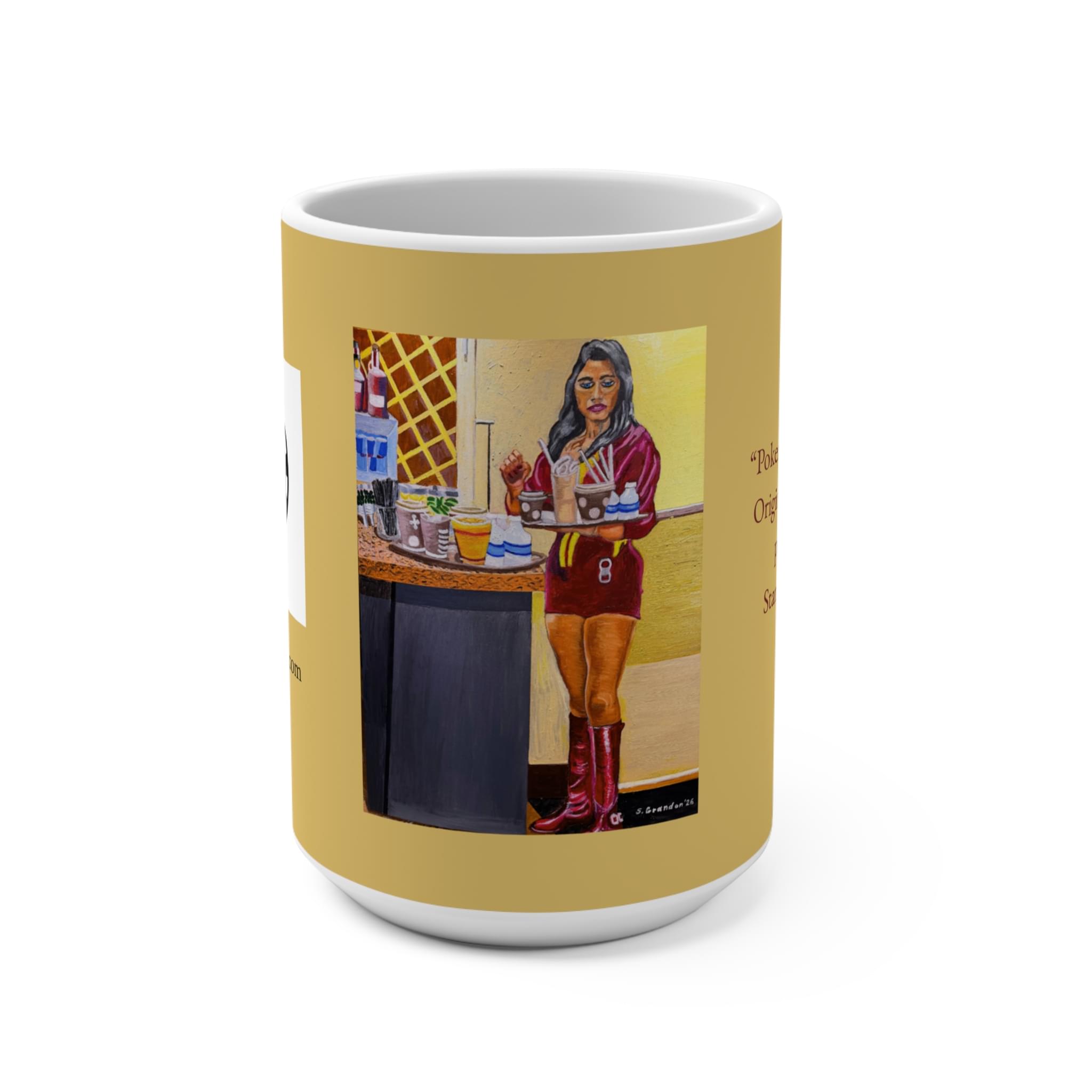 15oz Mug — 'Poker Diner Waitress' Oil Painting Coffee Mug