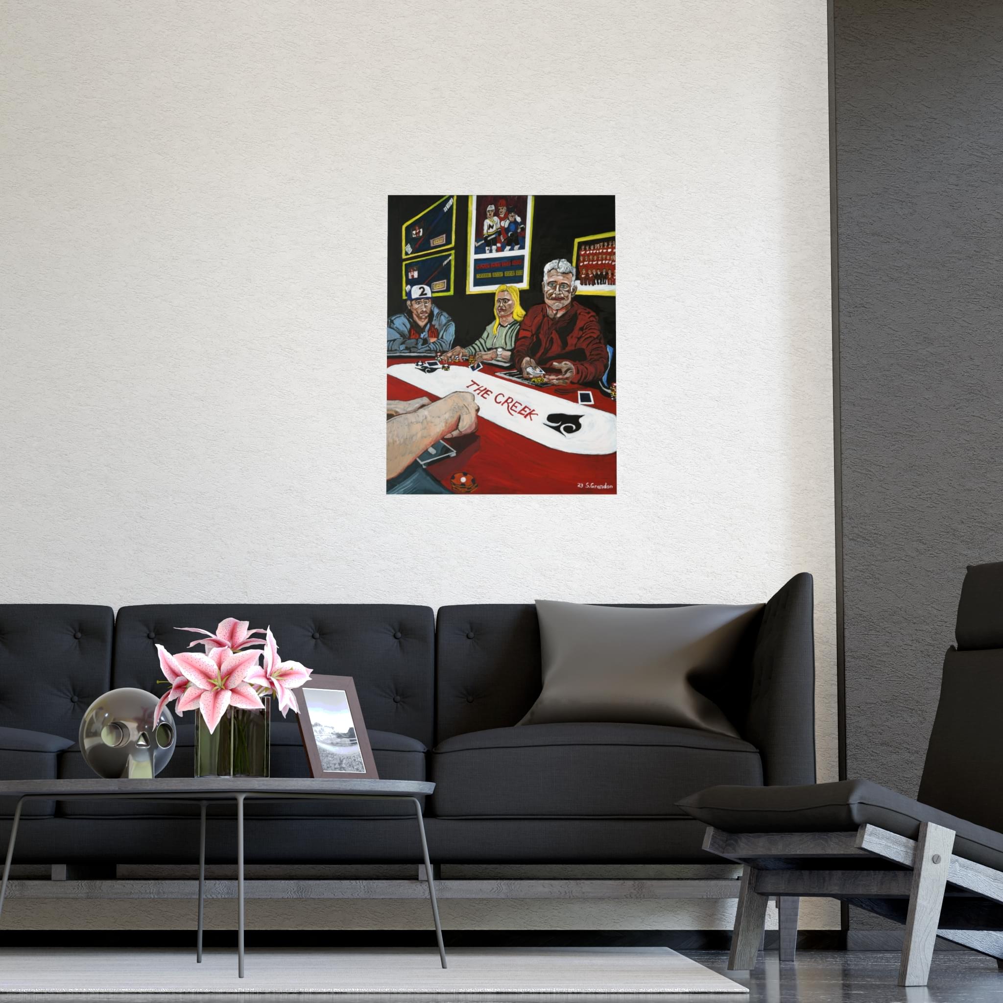 Poker Night Matte Art Poster — "The Creek" Vertical Print - Image 3