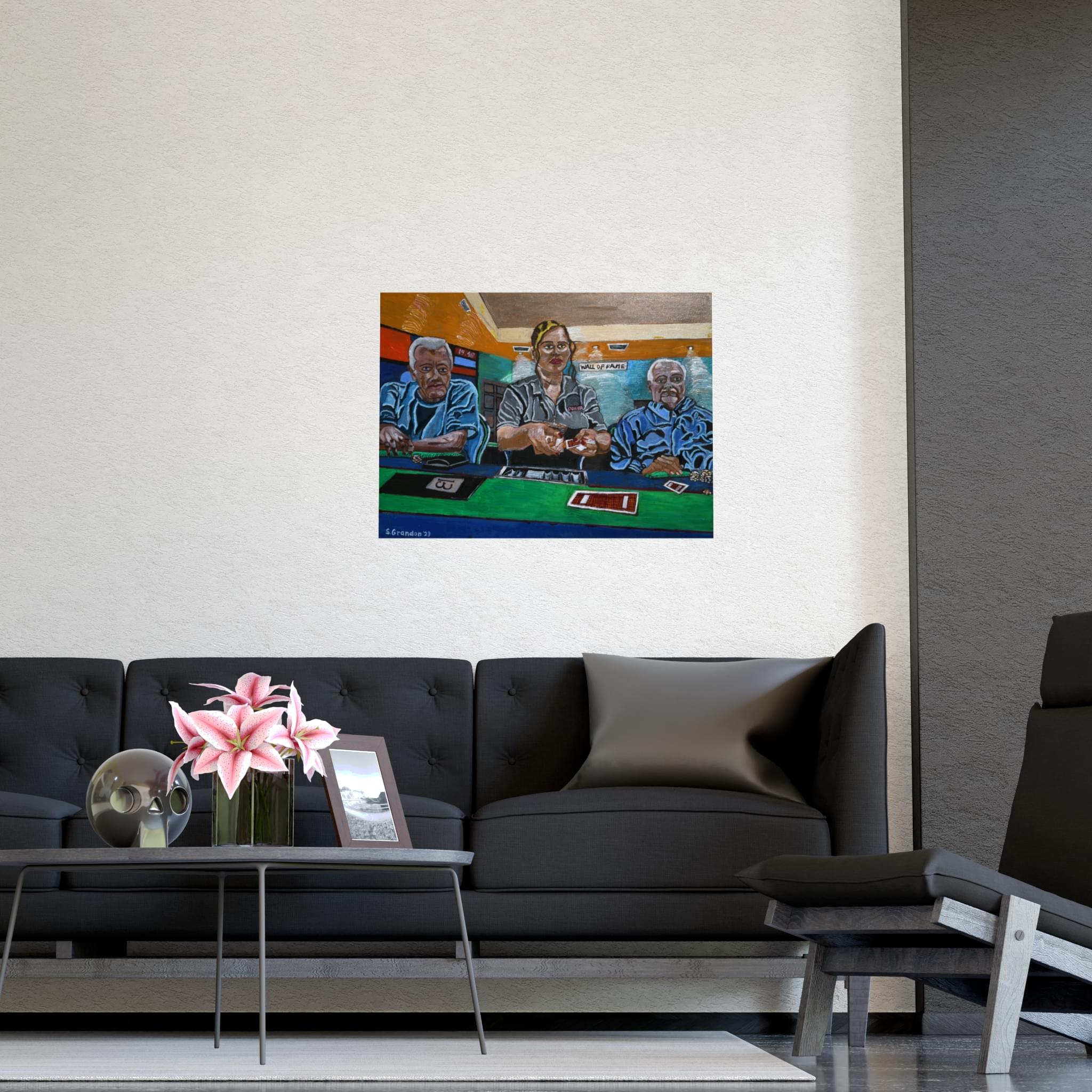 Vintage Poker Table Art Poster — 'Poker Face' Oil Reproduction Matte Print - Image 3