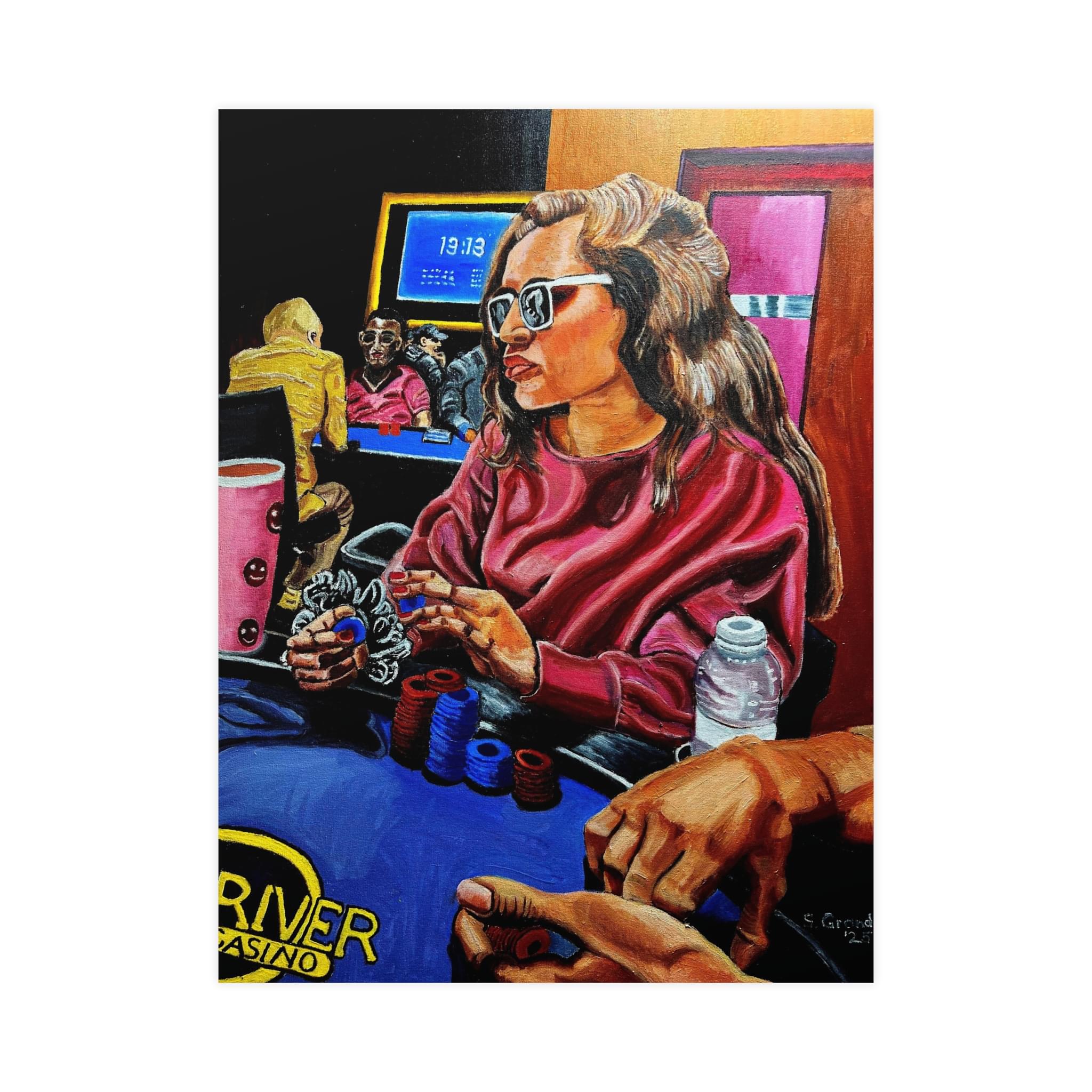 Poker Night Woman — Matte Art Poster (Stanley Grandon)