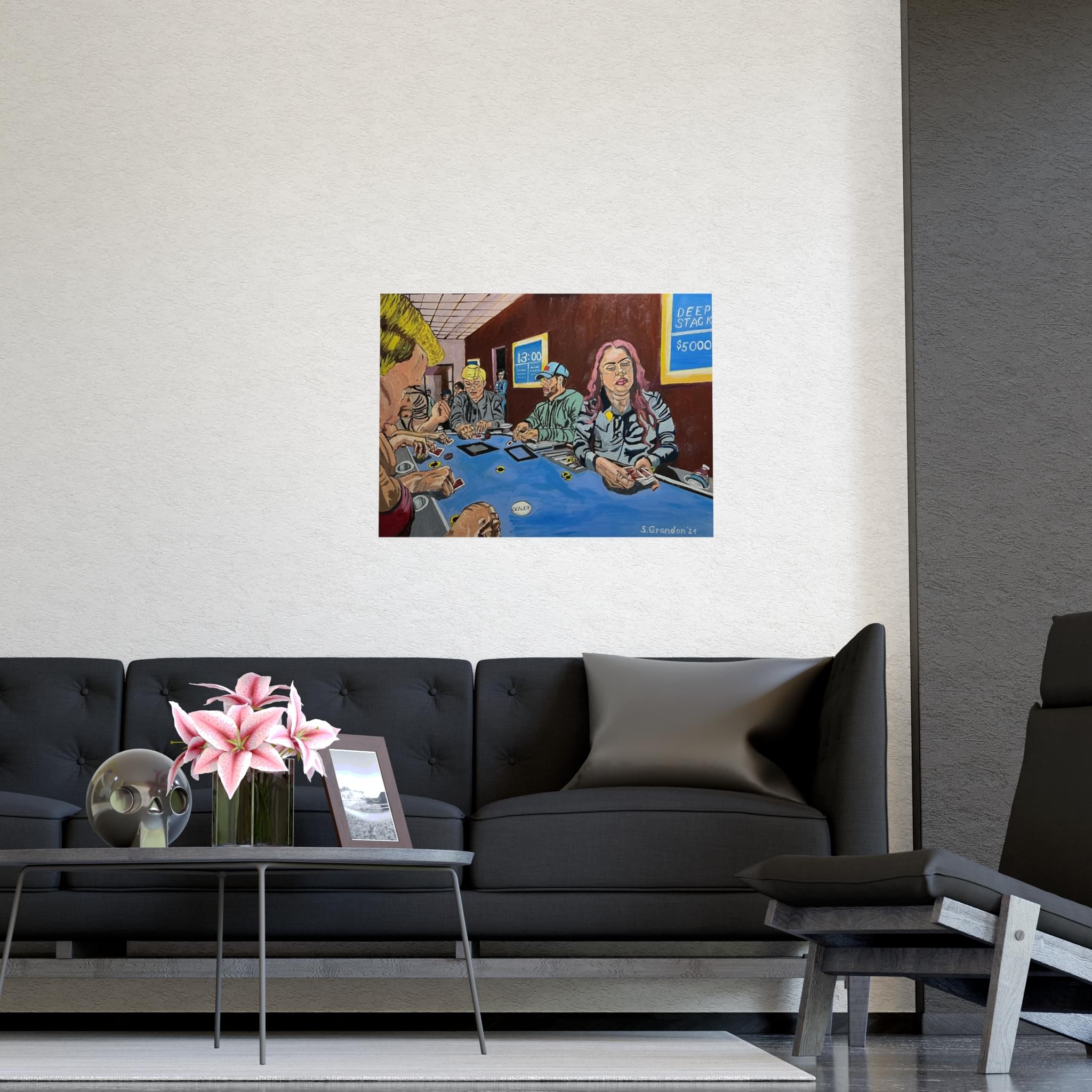 Poker Night Matte Poster — 'Poker Hands' Casino Table Art Print — Gallery-Quality Stanley Grandon Oil Reproduction - Image 3