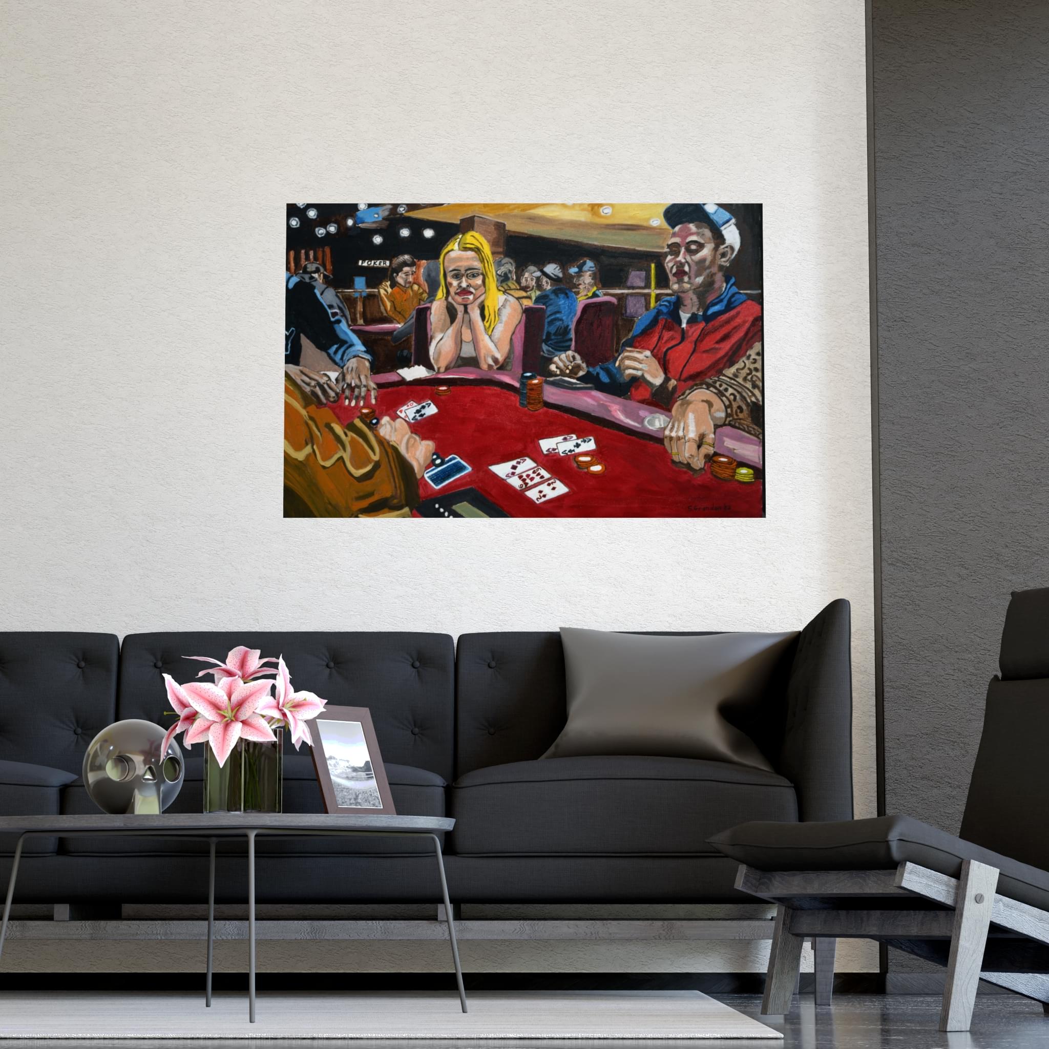 Casino Poker Night Matte Poster — Retro Gambling Art (Originally painted on canvas) - Image 6