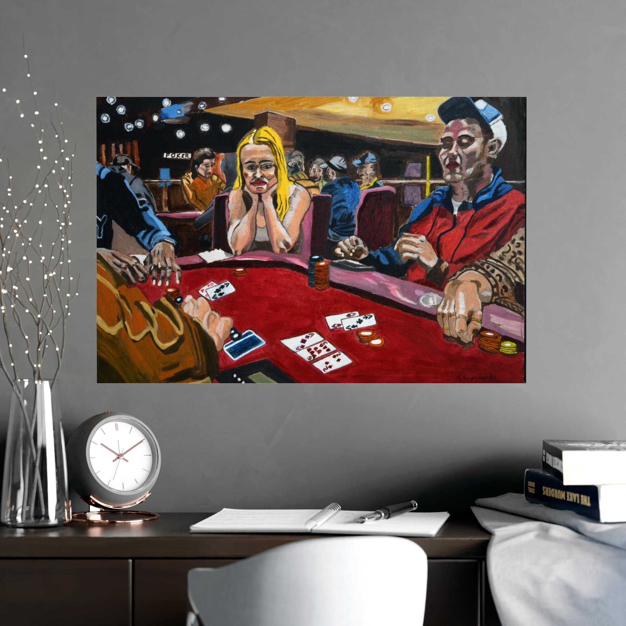 Casino Poker Night Matte Poster — Retro Gambling Art (Originally painted on canvas) - Image 12