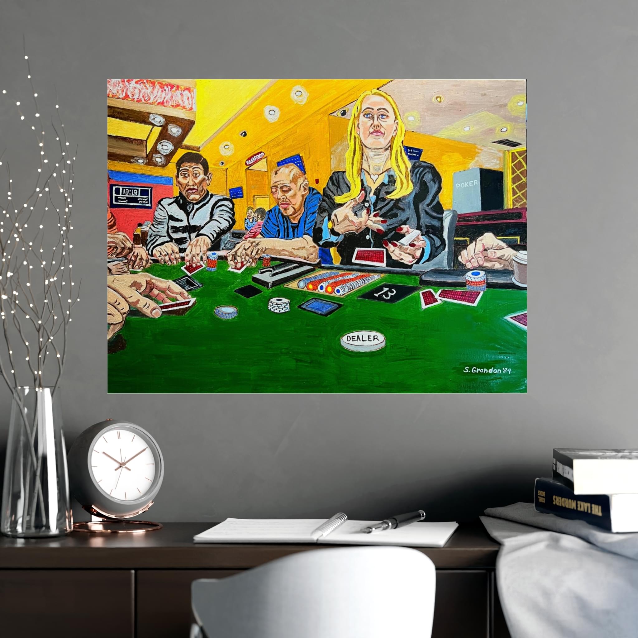 Casino Poker Table Matte Poster — Vibrant Gambling Scene Wall Art - Image 2