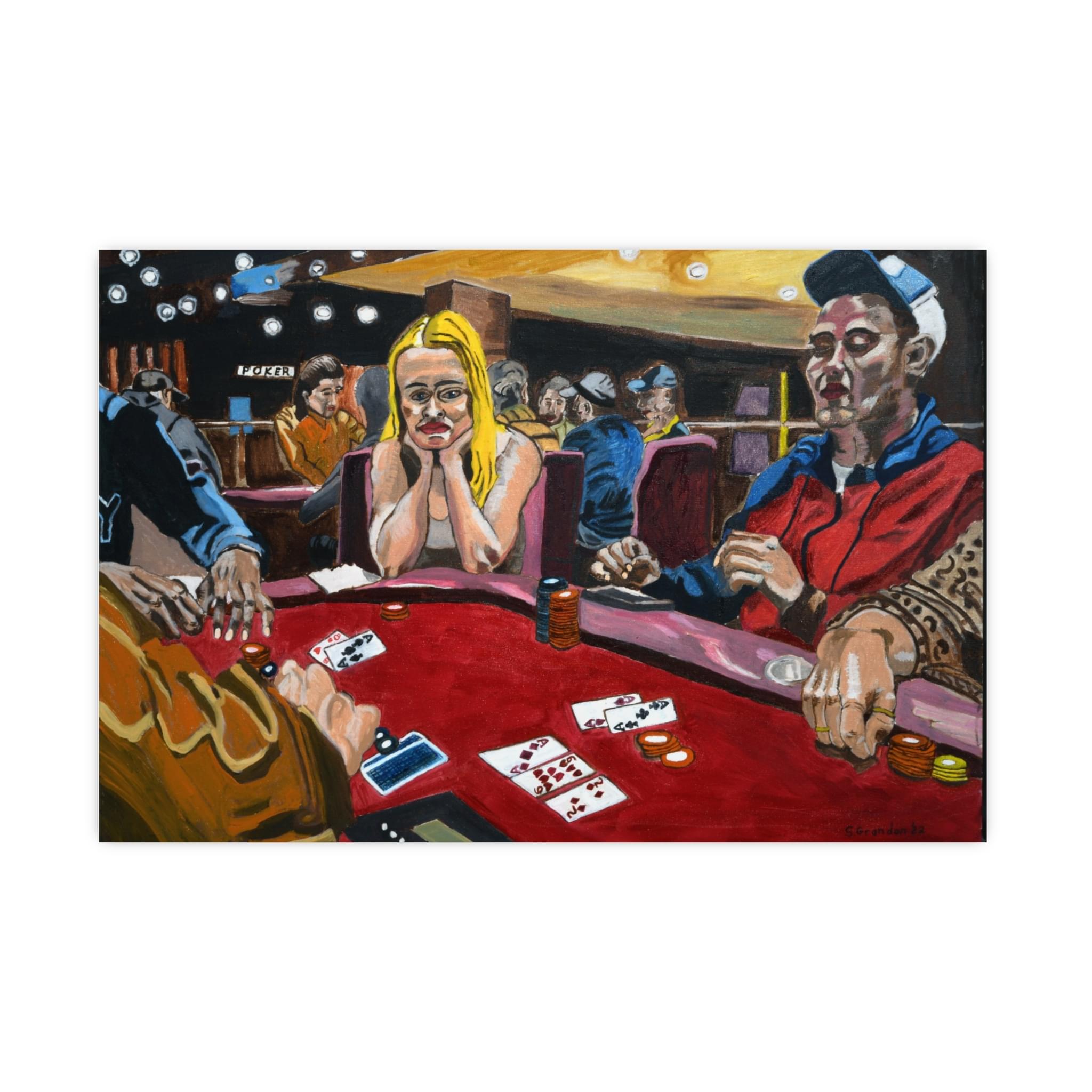 Casino Poker Night Matte Poster — Retro Gambling Art (Originally painted on canvas) - Image 10