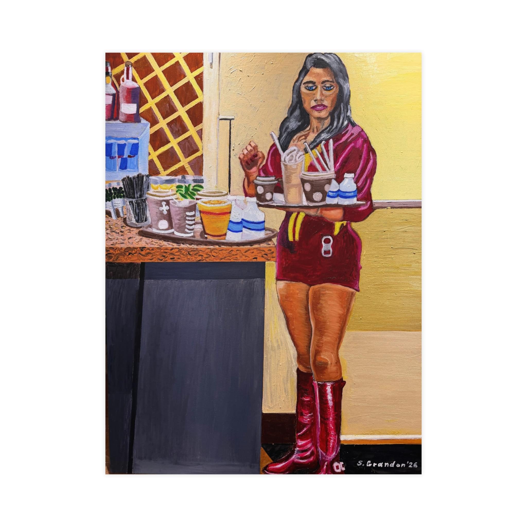 Copy of Poker Diner Waitress Matte Poster — Retro Casino Art Print (Vertical & Horizontal)