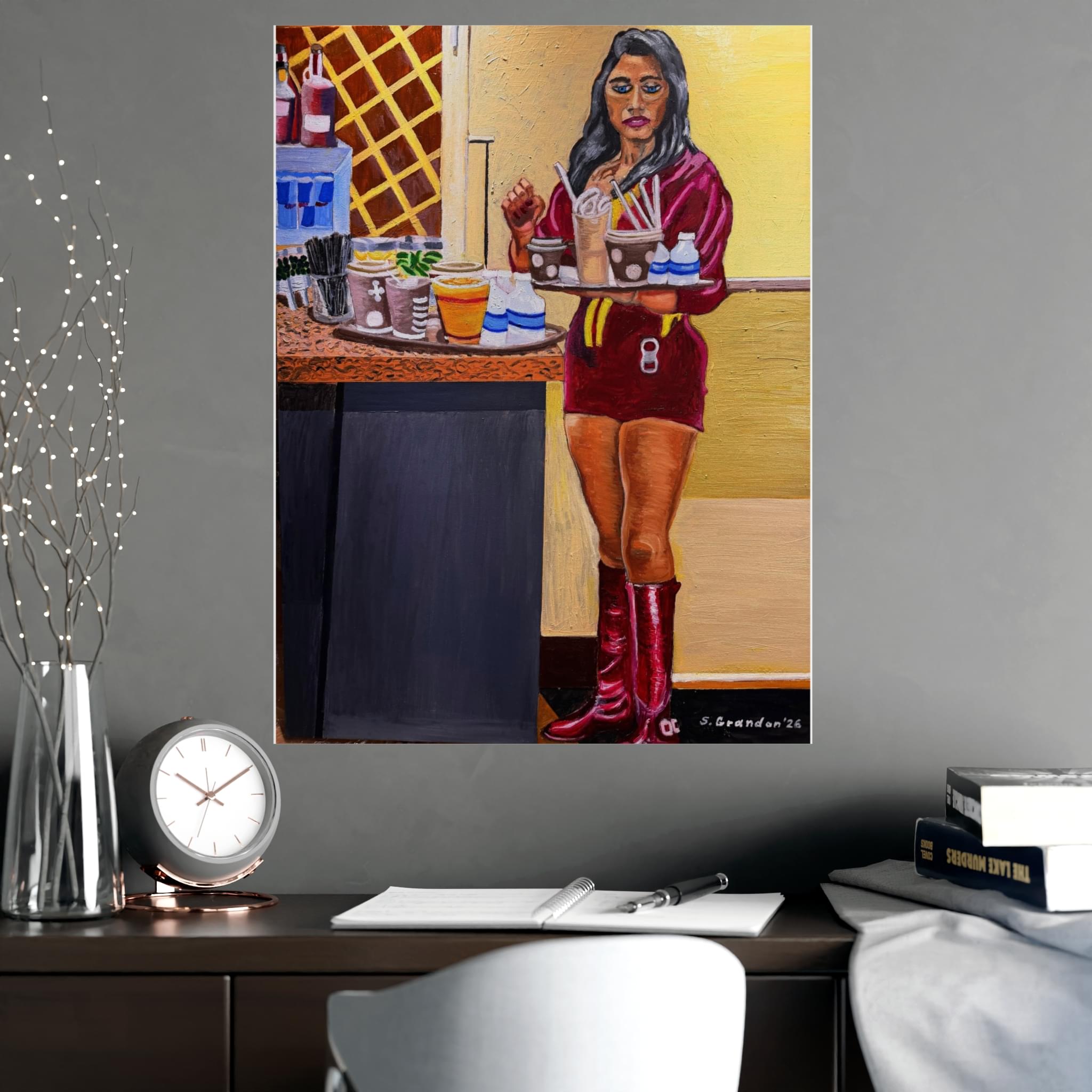 Copy of Poker Diner Waitress Matte Poster — Retro Casino Art Print (Vertical & Horizontal) - Image 2