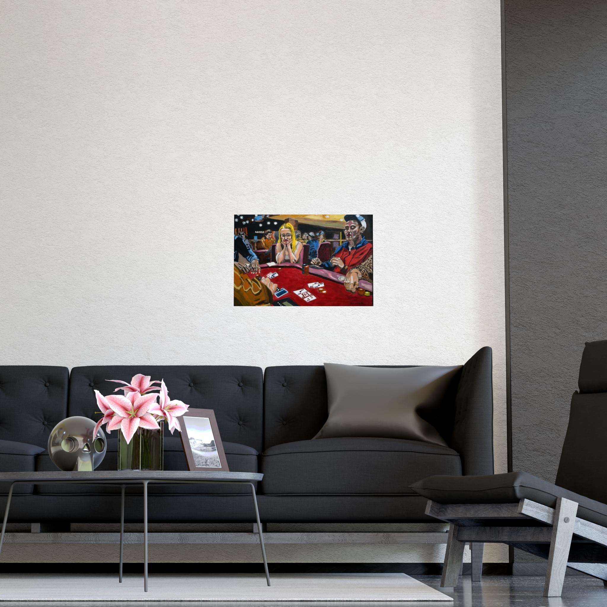 Casino Poker Night Matte Poster — Retro Gambling Art (Originally painted on canvas) - Image 3