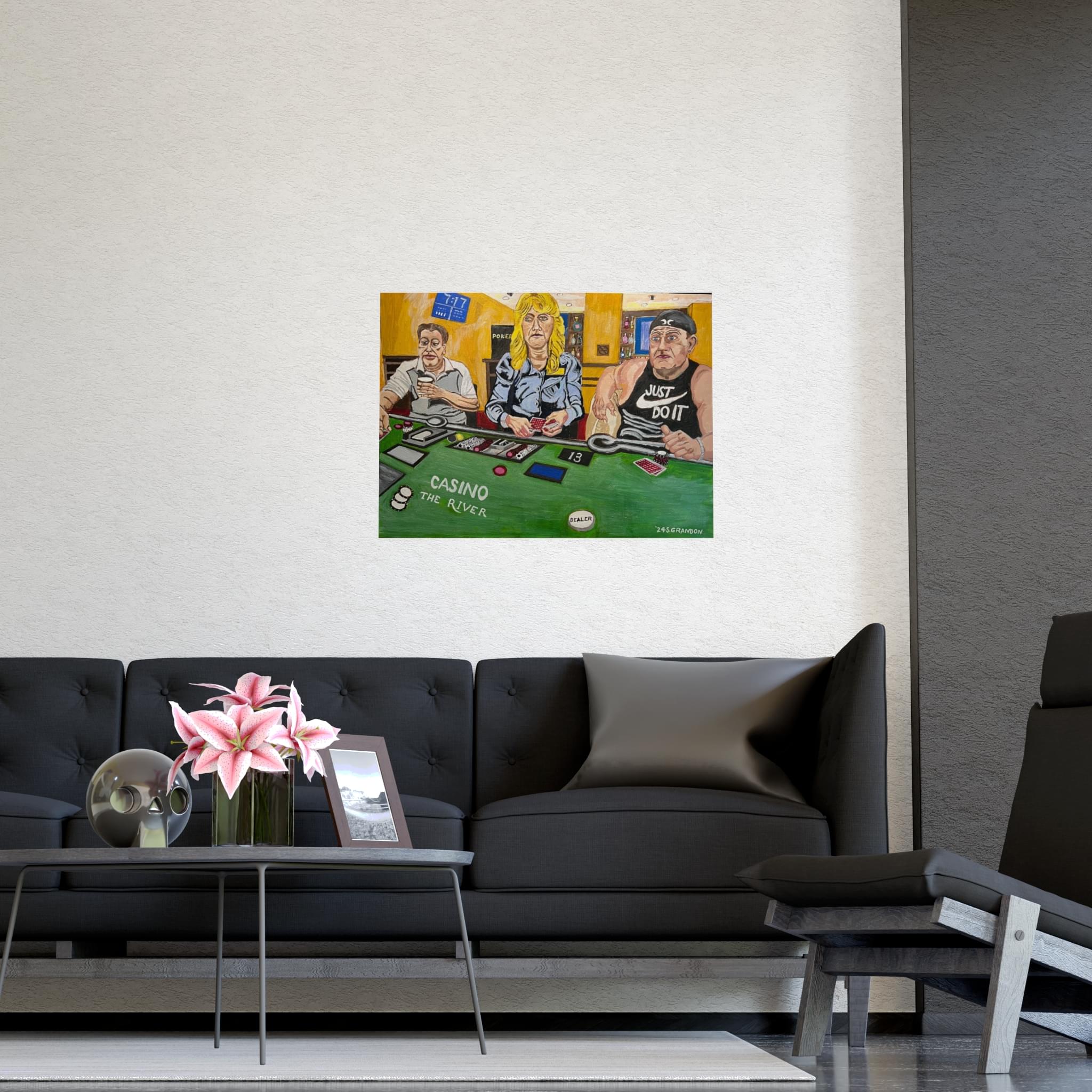 Casino The River — Matte Art Poster — Stanley Grandon Poker Painting - Image 3