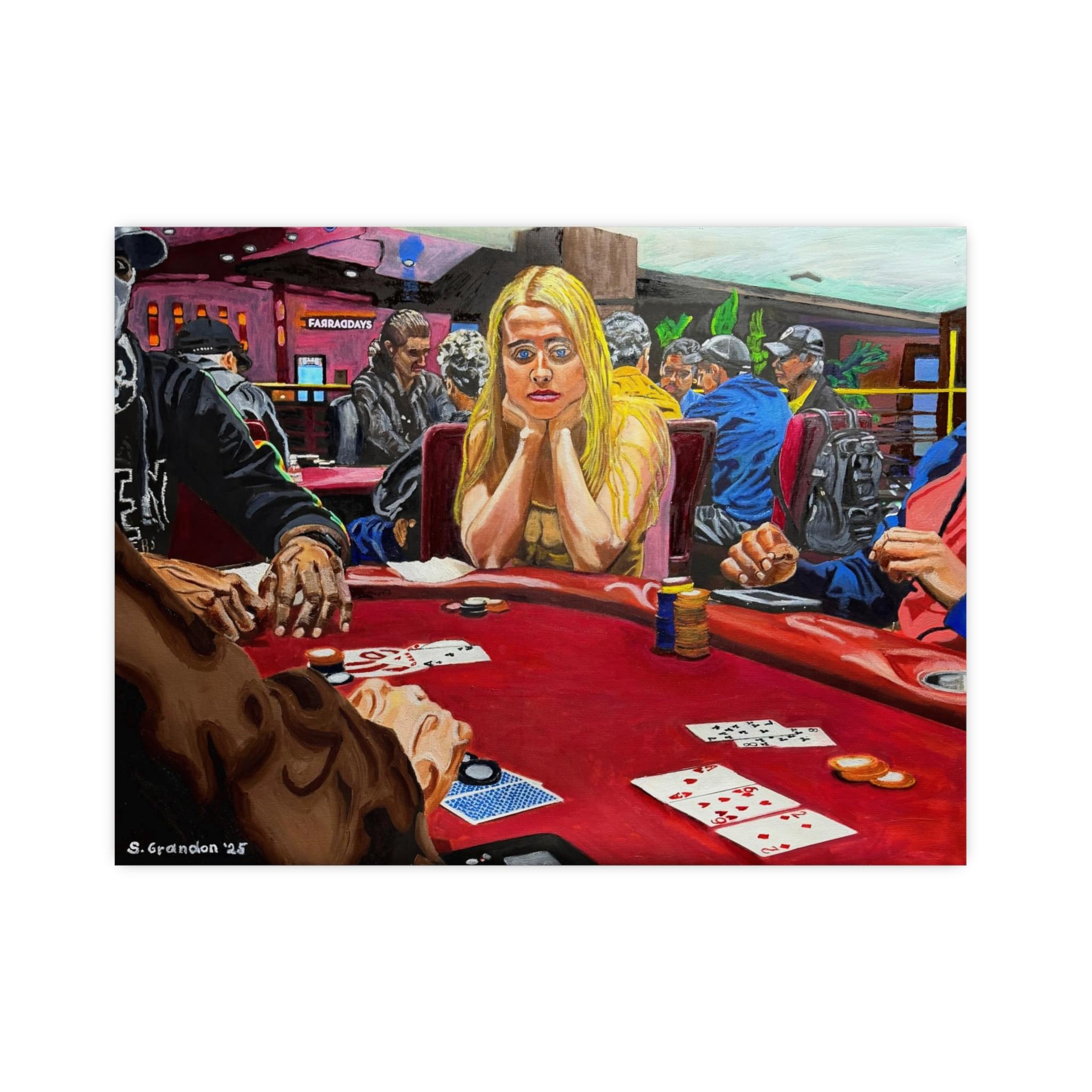 Casino Poker Scene Matte Poster — "Poker Face" Melancholic Woman Art Print - Image 4